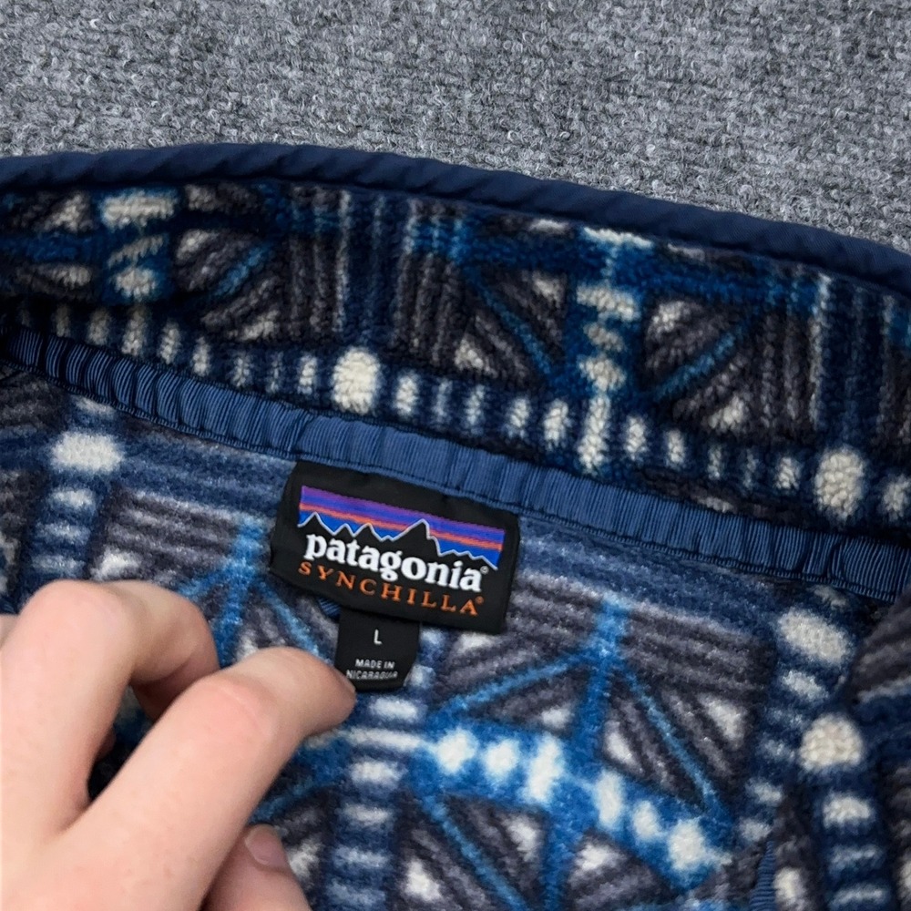 Patagonia Lightweight Synchilla Snap-T Pullover Men's L Snow Beam Dark Natural - Picture 2 of 10
